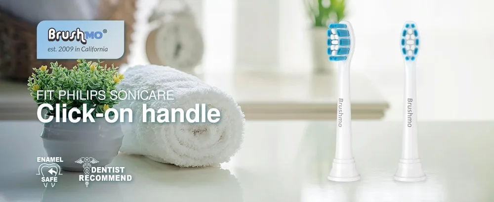 Brushmo Replacement Toothbrush Heads Compatible with Philips Sonicare Optimal Gum Health HX9033 White 8 Pack. - BM938