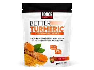 Force Factor Better Turmeric Joint Support Supplement Featuring HydroCurc Turmeric Curcumin with Black Pepper for Superior Absorption Clinical Strength Joint Support 120 Tablets White Packaging 120 Count (Pack of 1) - Better Turmeric soft chews