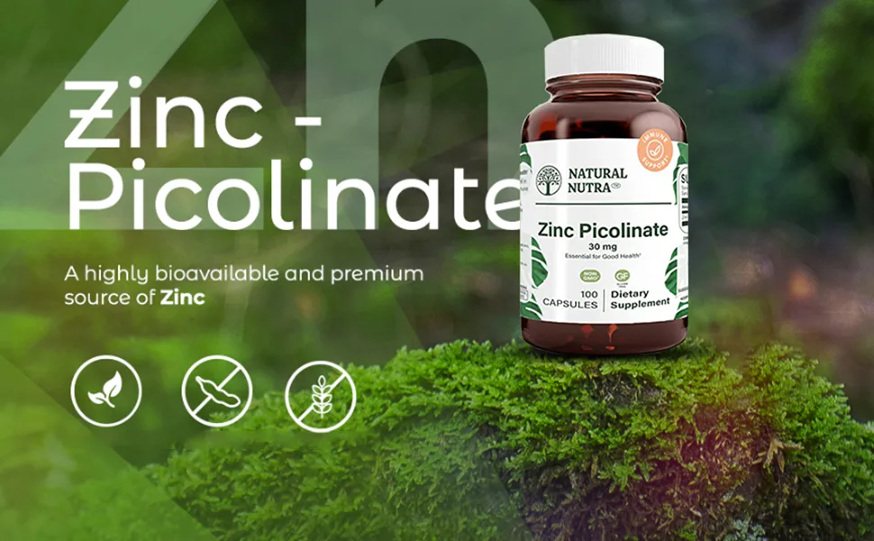 Natural Nutra Zinc Picolinate 30 mg Double Strength Raw and Pure Highly Bioavailable Supplement for Growth Immune and Thyroid Support 100 Capsules 100 Count (Pack of 1) - semenax carnosine phytoceramides vitaminsadults calcium amgnesium mutivitamins booster