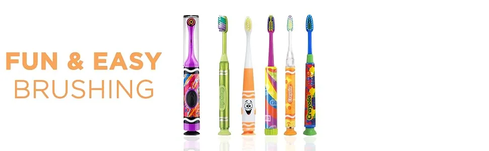 GUM - 202RK Crayola Timer Light Toothbrush (Single Toothbrush) Soft Bristle Packaging May Vary - Crayola