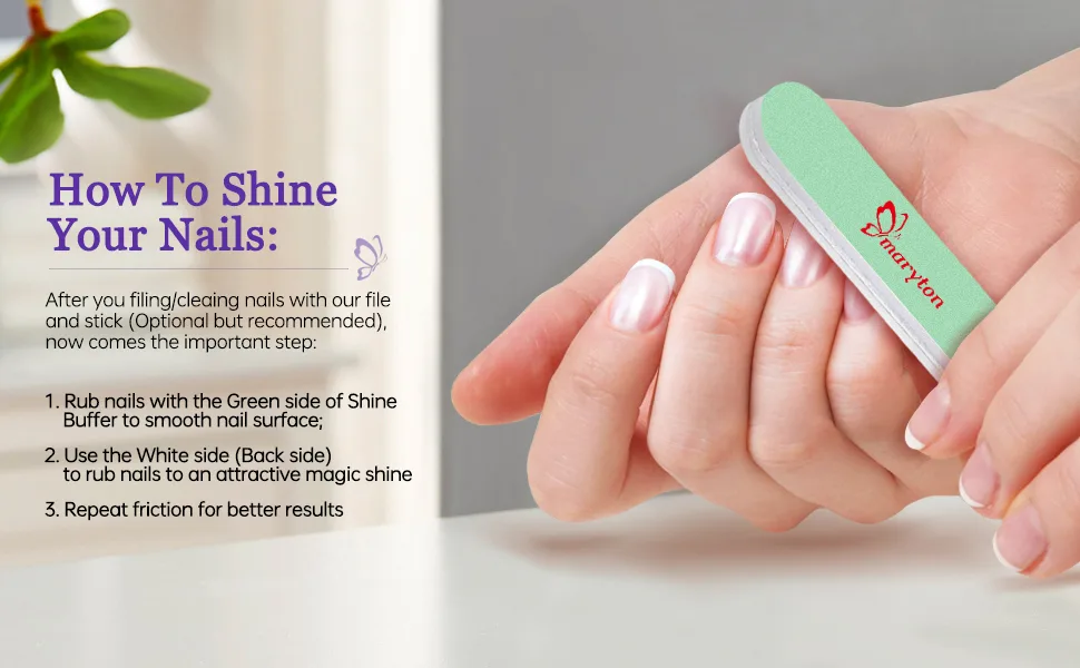 Maryton Nail Buffer and Shine Kit Ultimate Mini Fine Nail File and Buffers for Natural Nails - Smooth Buff and Shine Nails in a Manicure Kit 4 Count - How to use Maryton Shine Buffers?