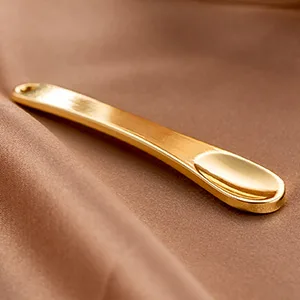 4 Pack Metal Makeup Spatula Mini Spoon Beauty Scoop for Facial Cosmetic Face Mask (Silver & Gold) 2 Gold-2 Silver - spoons