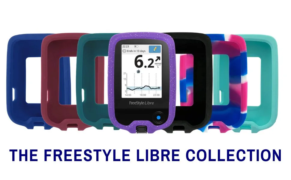 Sugar Medical Case Compatible with Freestyle Libre: Soft Silicone Cover to Protect The Libre and Libre II (Purple Glitter) - Freestyle Libre Gel skin cases - protect your libre