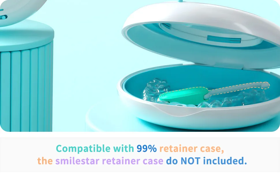 2 in 1 Aligner Removal Tool & Chewies for Invisalign Braces Trays Compatible with Aligners Retainers Dentures with Brush- 2 Pack & 2 Replacement Blue - smilestar removal tool retainer case