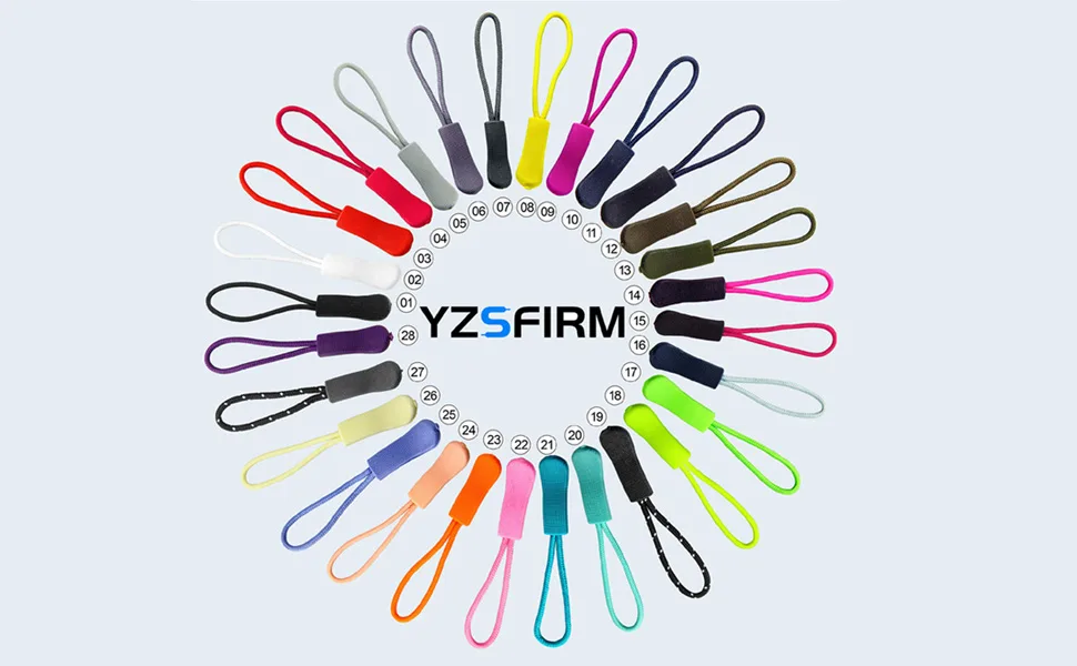 YZSFIRM 10Pcs Replacement Zipper Pulls Black Zipper Pull Cord Extender for Backpacks Jackets Luggage Purses Handbags 01 Black - Replacement Zipper Pulls