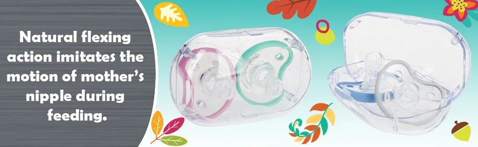 Dr. Talbot's Soft-Flex Orthodontic Pacifiers 6-12 Months Pink/Aqua Girl 2 Count - case, pacifier, natural