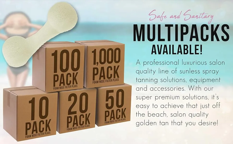 Belloccio Pack of 10 Disposable Nose Filter Plugs (Used For Sunless Airbrush Spray Tanning) 10 Count (Pack of 1) - Belloccio Professional Cosmetic Grade Disposable Nose Filter Plugs