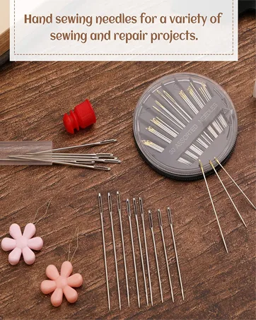 80Pcs Curved Needles BUTUZE Plastic Needle Case with 4 Sizes Hooked Needle for Stitching Sewing Embroidery Hair Weaving 80Pcs-4 Large Sizes - uty Hand Sewing Needles Ki