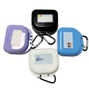 AIWAYING Retainer Case Mouth guard Denture Box with Carabiner Clip 2Pack Blue-2 - SIZE03