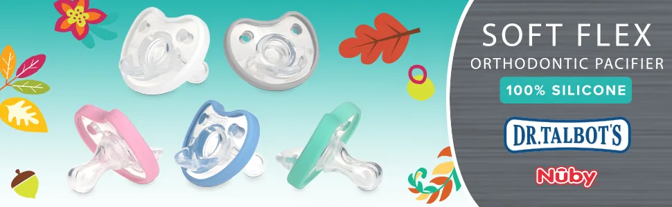 Dr. Talbot's Soft-Flex Orthodontic Pacifiers 0-6 Months Pink/Aqua 2 Pack Girl - pacifier