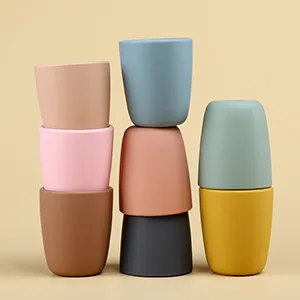AULEGE Silicone Toddler Cup 2 Pack BPA Free Silicone Drinking Training Cup for 6 Months+ Babies 4 fl. oz Tiny Open Cup for Infants (Sage Ether) Sage Ether - Tiny Open Cups