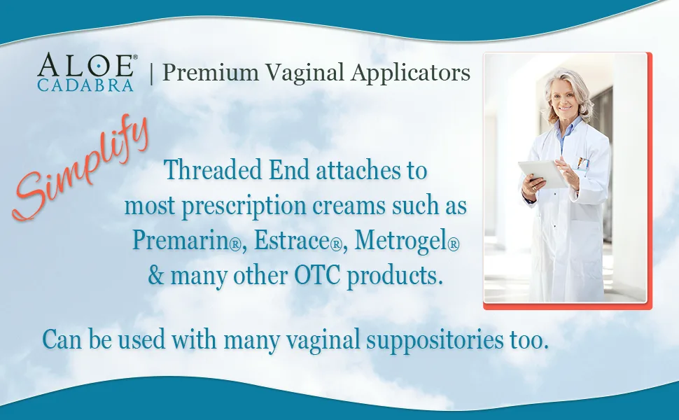 Extra Disposable Vaginal Applicators Individually Wrapped Threaded End for Yeast Creams Abbott Premarin and Other Vaginal Creams (Pack of 2) - premium vaginal applicators written with a doctor next on the right as it