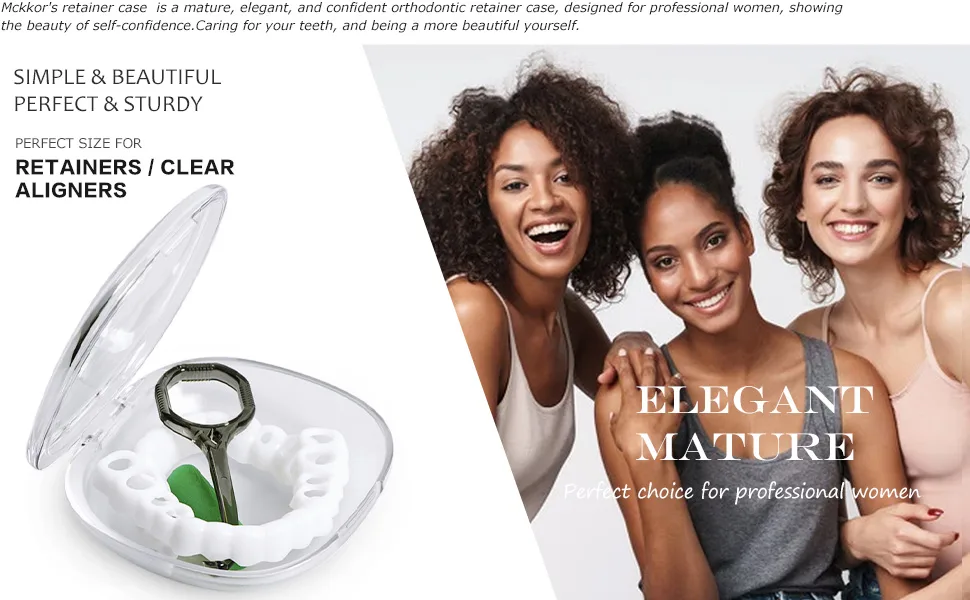 Retainer Case Orthodontic Retainer Case Oral care box Beautiful And Durable Compact And Easy To Carry (White) - Simple and beautiful Perfect and sturdy orthodontic retainer case by Mckkor