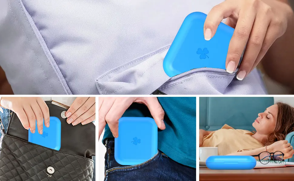Aligner Case with Mirror and Aligner Removal Tool- Compatible with Invisalign Aligners and Mouth Guards Premium Retainer Case with Magnetic Closure and Textured Liner- Easy to Use (Blue) - aligner case with mirror aligner case case for invisalign