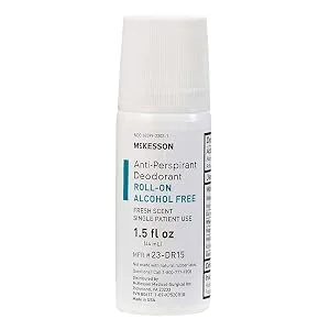 McKesson Antiperspirant Deodorant Roll-On Alcohol-Free Fresh Scent Single Patient Use 1.5 fl oz 1 Count - McKesson Roll-On Antiperspirant Deodorant