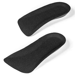 CALTO Half Elevator Insole for Women - 1/2 inches (2 Pack) Breathable Lightweight Height Increase Heel Lift Insert - IK108