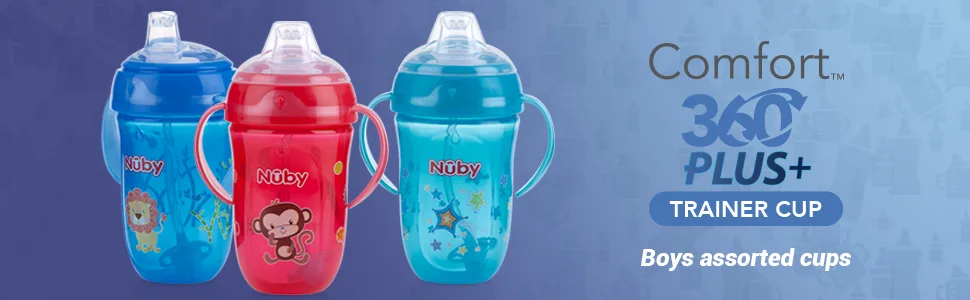 Nuby 360 2 Handle Comfort Cup Boy 9 Ounce 1 Count Colors May Vary Blue - product information 6