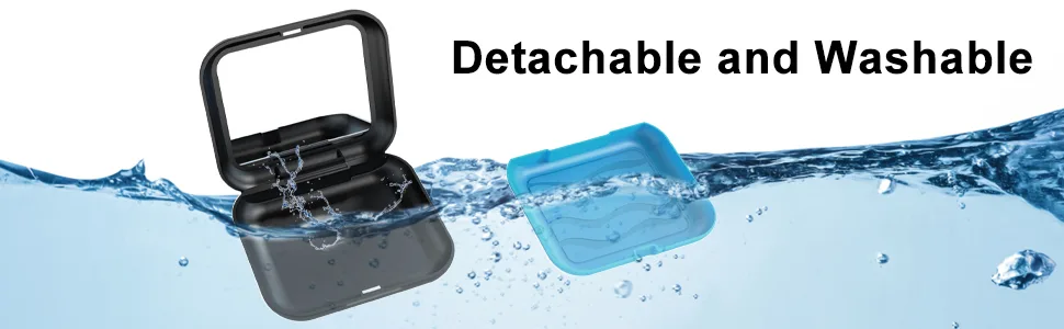 Aligner Case with Mirror and Aligner Removal Tool- Compatible with Invisalign Aligners and Mouth Guards Premium Retainer Case with Magnetic Closure and Textured Liner- Easy to Use (Black) - mouth guard case with lid hinge retainer case with mirror retainer case with tool