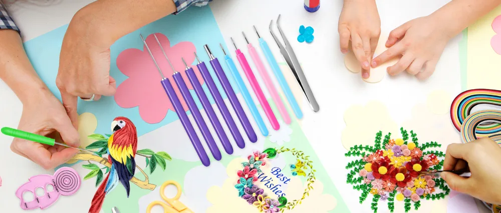 12 Pack Paper Quilling Tools Slotted Kit Different Sizes Rolling Curling Quilling Needle Pen Curling Coach Paper Cardmaking Project Tools Set - product information 1