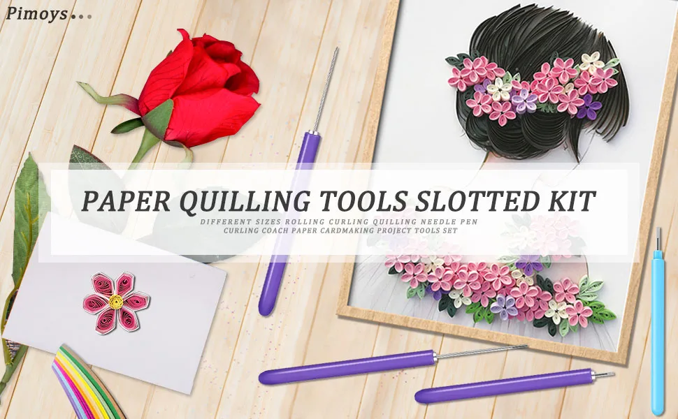12 Pack Paper Quilling Tools Slotted Kit Different Sizes Rolling Curling Quilling Needle Pen Curling Coach Paper Cardmaking Project Tools Set - product information 23