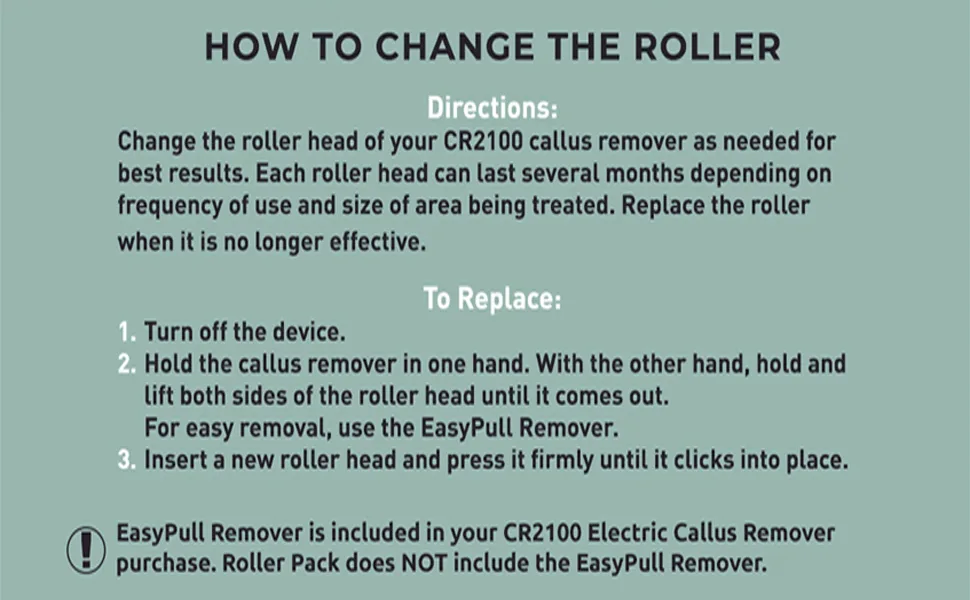 Own Harmony Refill Rollers: Best Fit for Electric Callus Remover Model CR2100 Pedicure Tools - Professional Foot Care for Smooth Feet - Refills 4 Pack Replacement Heads (2 Regular and 2 Extra Coarse) - product information 11