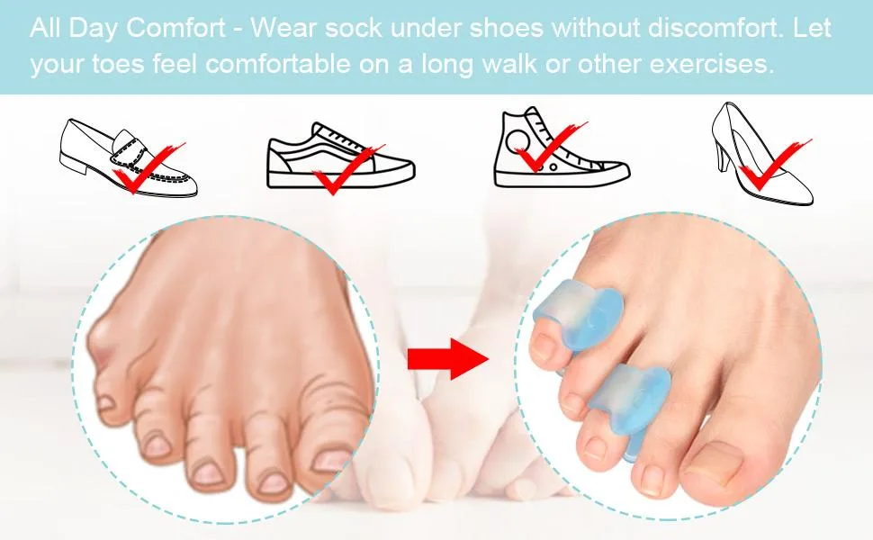Povihome Gel Toe Separator Pinky Toe Spacers Little Toe Spacers for Overlapping Toe Little Toe Cushions for Preventing Rubbing & Relieving Pressure(12 Pack) Blue - product information 10