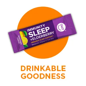 OLLY Immunity Powder Nighttime Immune Support 3mg Melatonin Elderberry Vitamin C D Zinc Warm Drink Mix Lemon - 10 Count Soothing Lemon - image