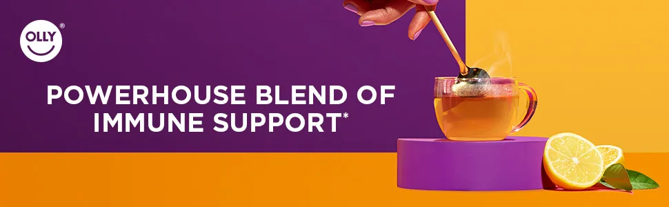 OLLY Immunity Powder Nighttime Immune Support 3mg Melatonin Elderberry Vitamin C D Zinc Warm Drink Mix Lemon - 10 Count Soothing Lemon - image