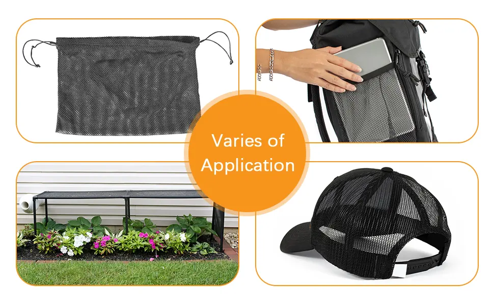 Pllieay 29.5 X 59 Inch Black Mesh Fabric Slightly Stretchy for Backpack Pocket and Straps Netting Clothes Netting Bag Shopping Bag - black mesh net
