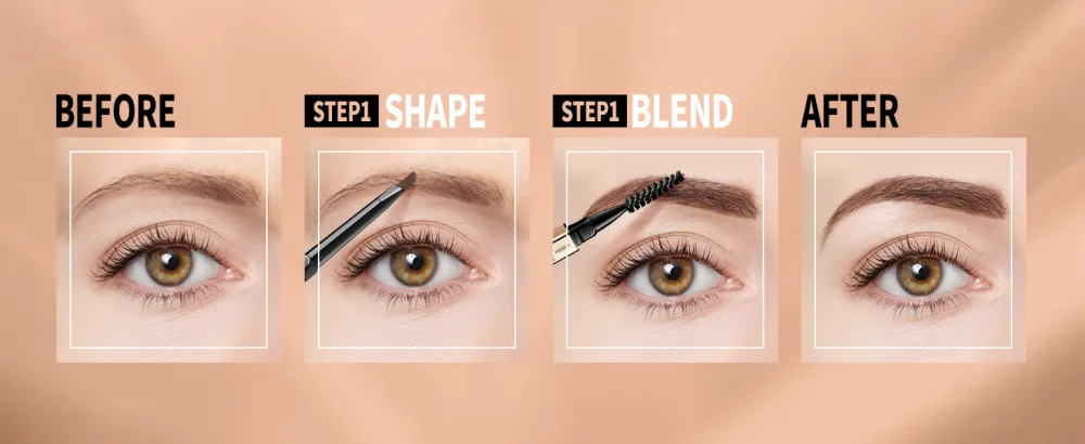 Docolor Makeup Micro Eyebrow Pencil Eyebrow Definer Waterproof Pencil Ultra-Fine Mechanical Pencil Soft Brown and Black (Pack of 2) - M0201