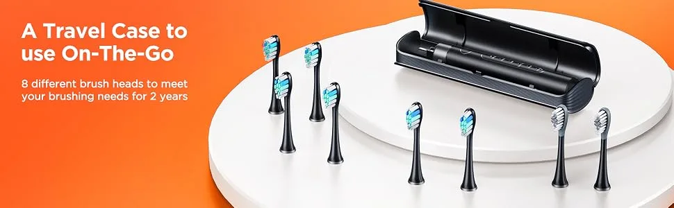 Sonic Electric Toothbrush Replacement Heads Compatible with Bitvae Smart S2 Black Rechargeable Toothbrush Clean Toothbrush Heads Refills 4 Pack - Travel Electric Toothbrush