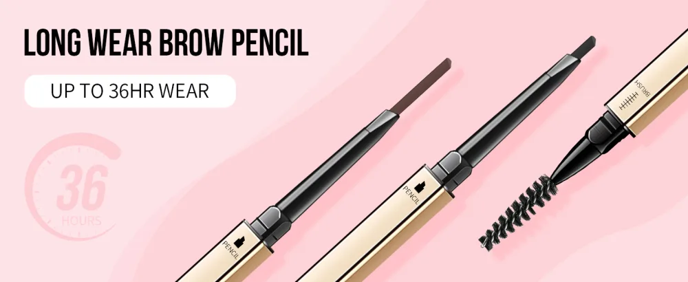 Docolor Eyebrow Pencil 2-in-1 Professional Waterproof Dual End Ultra Slim Eyebrow Definer Pencil Brow Enhancing Kit (2 Pack Black and Brown) - Eyebrow Pencil