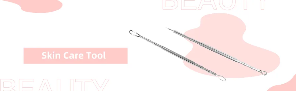 Extractor Acne Tools Stainless Steel Beauty Blackhead Comedone Removal 2-in-1 Pimple Popper Tool for Face Nose (2 Pack) 2 pack silver - Tools