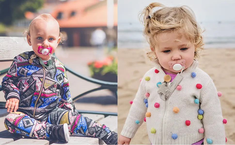 Pacifier Clips - 5 Pack Paci Holder Baby Boys Girls - Teething Beads Soothie Binky Clips Teether Toys - Best Gift Idea for Toddlers A style - Pacifier Clips