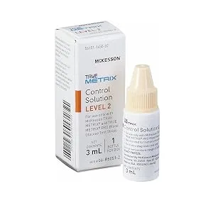 McKesson True METRIX Blood Glucose Testing Control Solution Level 2 3 mL Vial 1 Count - Blood Glucose Testing Solution