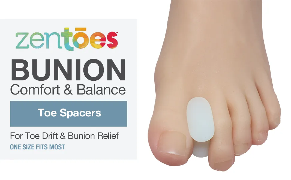ZenToes 6 Pack Gel Toe Separators with No Loop for Bunions and Corns - Corrector Pads Provide Bunion Relief and Prevent Toe Rub (Small) Small (Pack of 6) - premium pinky shoe straighteners new advanced spot awesome cure running best products runners bulk