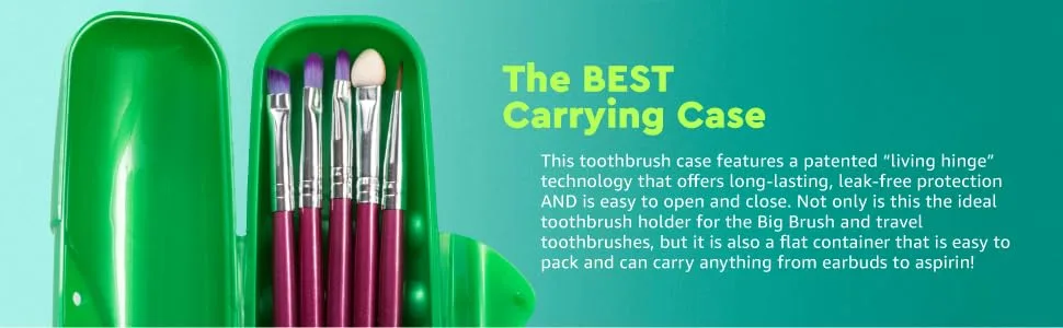 RADIUS Toothbrush Big Brush with Replaceable Brush Head BPA Free ADA Accepted - Right Hand - Purple Brush with Purple Case - adult toothbrush, soft toothbrush, radius big brush, organic toothbrush, toothbrush case