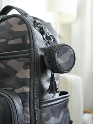 Chelsea + Cole for Itzy Ritzy Camo Pacifier Case with Clip Pacifier Charm Pod Includes Clasp Measures 2.5 in Diameter & Holds 2 Pacifiers Camo - pacifier holder, chelsea and cole, itzy ritzy