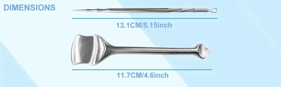 Facial Pore Cleaner Scraper with Extractor Tools 2 Pack Stainless Steel Double-Head Blackhead Remover Sticks for Acne Comedone Blackhead Face Cleaning Shovel Makeup Accessories 2 pack silver - TOOLS