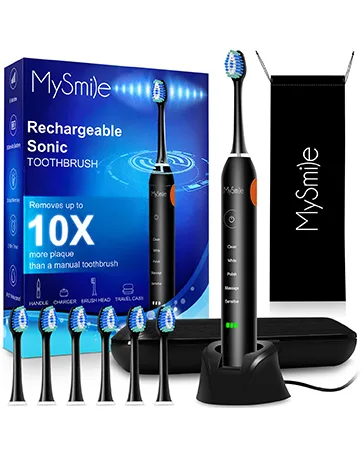MySmile Electric Toothbrush Replacement Heads 6 Packs (Black) - product information 4