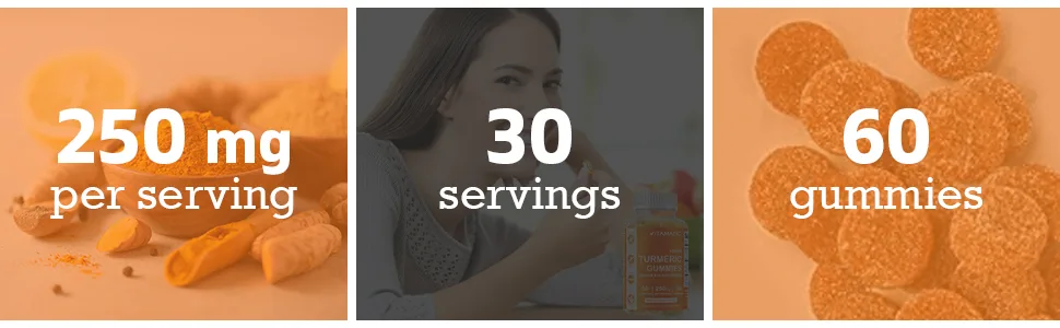 Vitamatic 2 Pack Turmeric Gummies with Ginger & Black Pepper Extract - 95% Curcuminoids - 60 Vegan Gummies - curcumin gummies