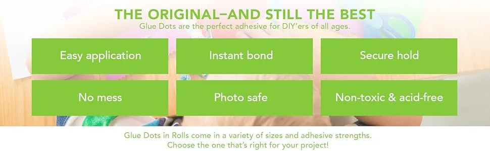 Glue Dots Double-Sided Adhesive Permanent All Purpose Dots 1/2-Inch Clear Roll of 300 3 Pack All Purpose Roll 3-Pack - Glue Dots