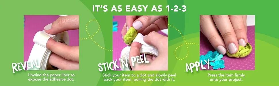 Glue Dots Double-Sided Adhesive Permanent All Purpose Dots 1/2-Inch Clear Roll of 300 3 Pack All Purpose Roll 3-Pack - Glue dots rolls easy to apply