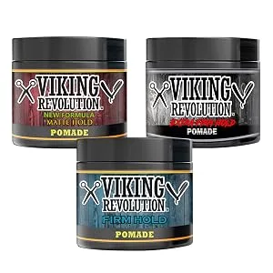 Viking Revolution Extreme Hold Pomade for Men Style & Finish Your Hair (3 Pack) - Pomade for Men