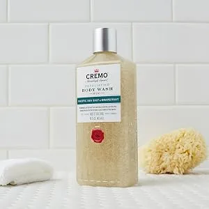 Cremo Exfoliating Pacific Sea Salt & Grapefruit Body Wash A Refreshing Scent with Notes of Fresh Mint Citron Cedar and Moss 16 Fl Oz (2-Pack) - Body Wash