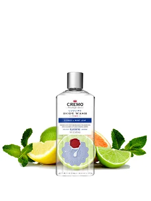Cremo Rich-Lathering Cooling Citrus and Mint Leaf Body Wash Crisp Refreshing Scent with A Lively Blend of Peppermint 16 Fl Oz (2-Pack) - body wash