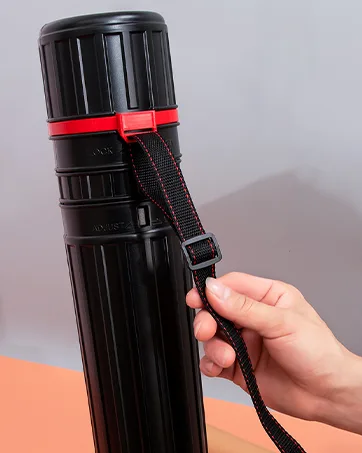 DEWEL Document Tube Plastic Expanding Poster/Art/Document Storage Tube 24.5 to 40 inches Adjustable with Carrying Strap Waterproof and Light-Resistance Telescoping Carrying Case (Black-Medium Size) - poster tube