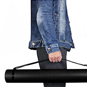 DEWEL Document Tube Plastic Expanding Poster/Art/Document Storage Tube 24.5 to 40 inches Adjustable with Carrying Strap Waterproof and Light-Resistance Telescoping Carrying Case (Black-Medium Size) - This Durable Tube Holder Protect Your Posters, Artwork, and Documents From Creasing While in Transit