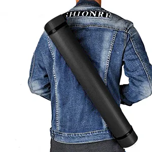 DEWEL Document Tube Plastic Expanding Poster/Art/Document Storage Tube 24.5 to 40 inches Adjustable with Carrying Strap Waterproof and Light-Resistance Telescoping Carrying Case (Black-Medium Size) - With it