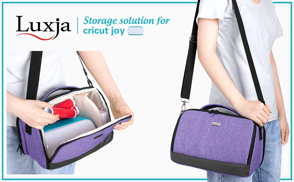 LUXJA Carrying Case Compatible with Cricut Joy Bag Compatible with Cricut Joy and Tool Set (with Accessories Storage Section) Purple (Bag Only Patent Design) - Carrying Case for Cricut Joy